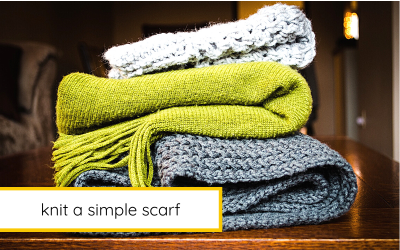 How to Knit an Simple Scarf With Leftover Yarn