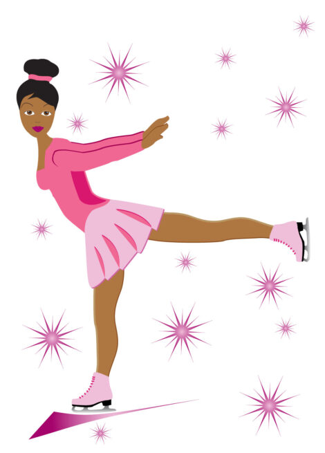 Any Occasion Black Ice Skater - any007