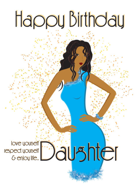Black Greeting Card Her Birthday Relation Sassy Daughter - bhr0013