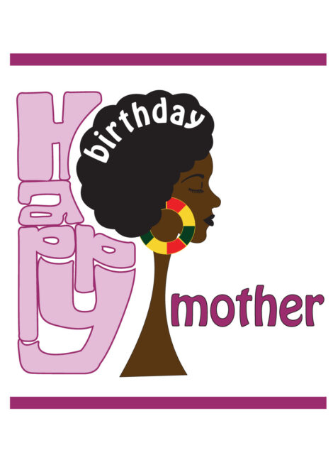 Black Greeting Card Her Birthday Relation Afro Woman - bhr0018
