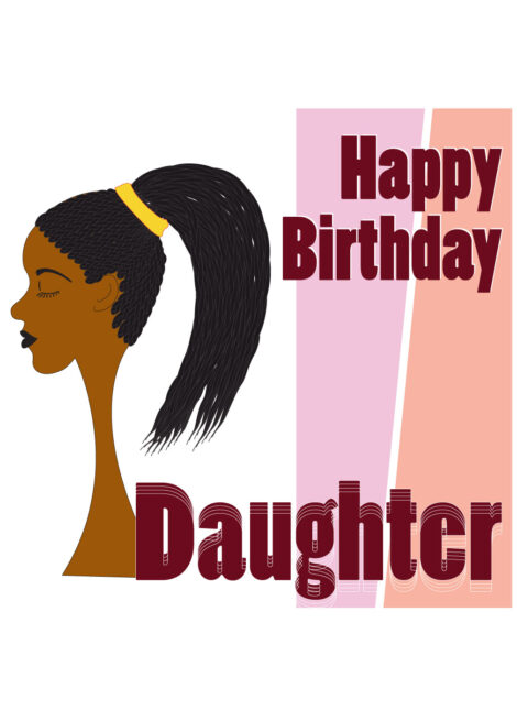 Black Greeting Card Her Birthday Relation Sister Braids - bhr0020