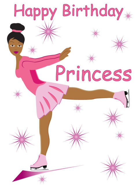 Her Birthday Black Ice Skater - bh0022