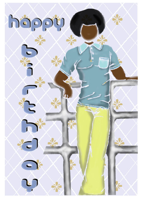 Black Greeting Card Him Birthday Posing Black Man - bhm0015