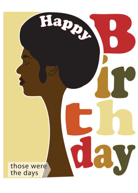 Black Greeting Card Him Birthday Afro Man - bhm0016