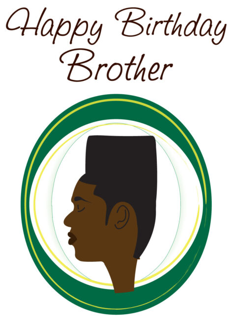 Black Greeting Card Him Birthday Relation High Top Hairstyle - bhmr0018
