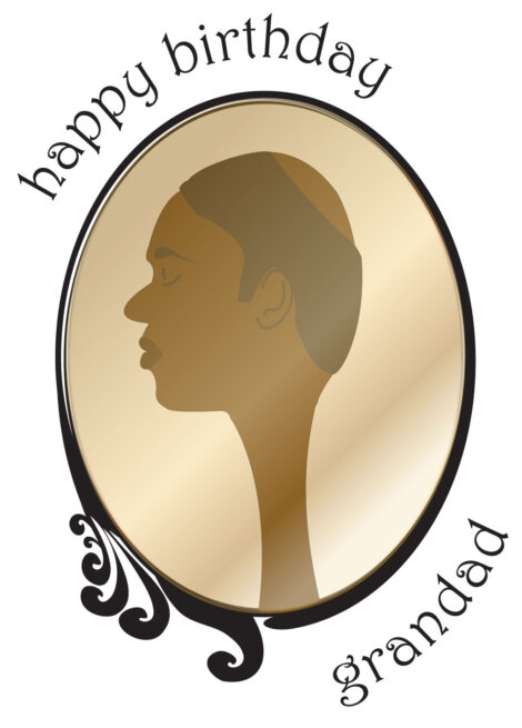 Black Greeting Card Him Birthday Relation Handsome Grandad - bhmr0020