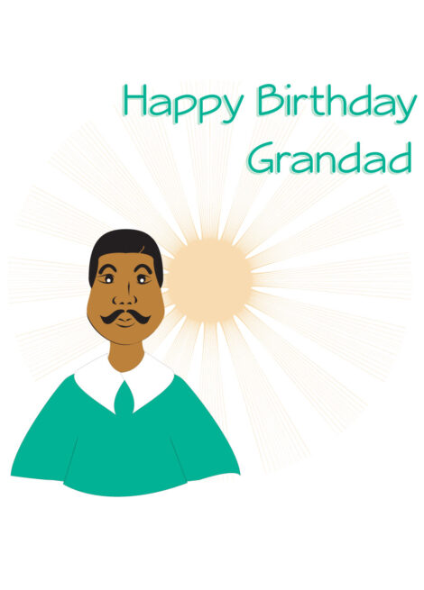 Black Greeting Card Him Birthday Relation Cool Granddad - bhmr005