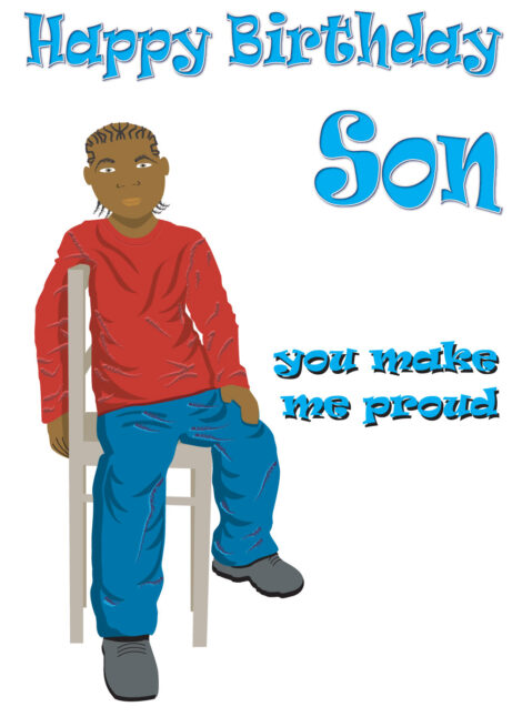 Black Greeting Card Him Birthday Relation Black Son Chilling - bhmr007
