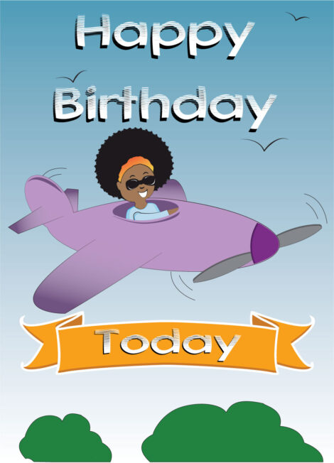Birthday Card Child Flying a Plane - bk0015