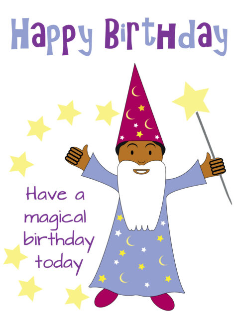 Birthday Card Child Boy Wizard - bk0016