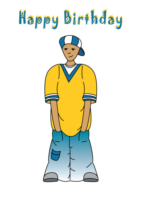 Birthday Card Child Hip Hop Boy - bk005