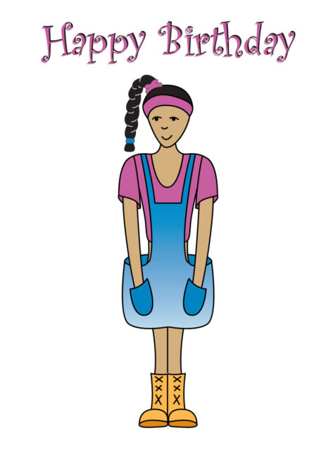 Birthday Card Child Hip Hop Girl- bk006