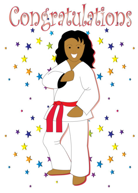 Congratulations Card Karate Red Belt - cgrat001