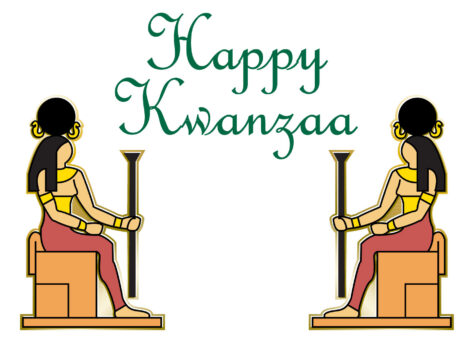 Kwanzaa Card Kwanzaa and Egyptian Figures- kwa003