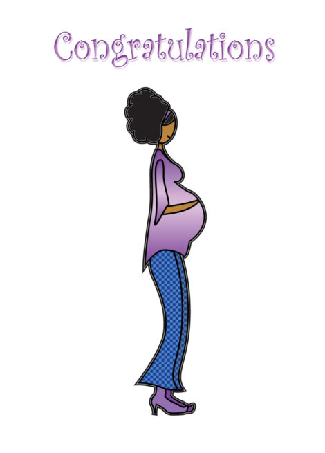 New Birth Card Black Mom To Be - nb001