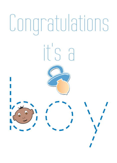 New Birth Card Baby Boy with Dummy - nb004