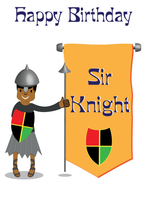 Birthday Card Child Black Knight - bk0021
