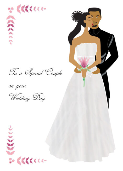 Wedding Card Black Couple Wedding - wed001