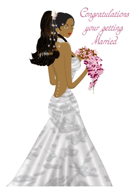 Wedding Card Beautiful Black Bride - wed002