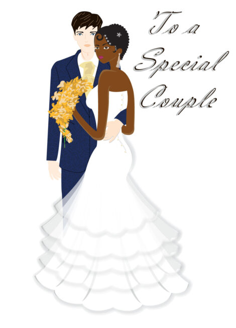 Wedding Card Interracial Couple Wedding - wed003