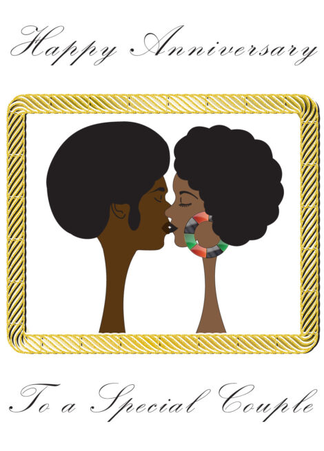 Anniversary Card Afro Couple Anniversary - wed004